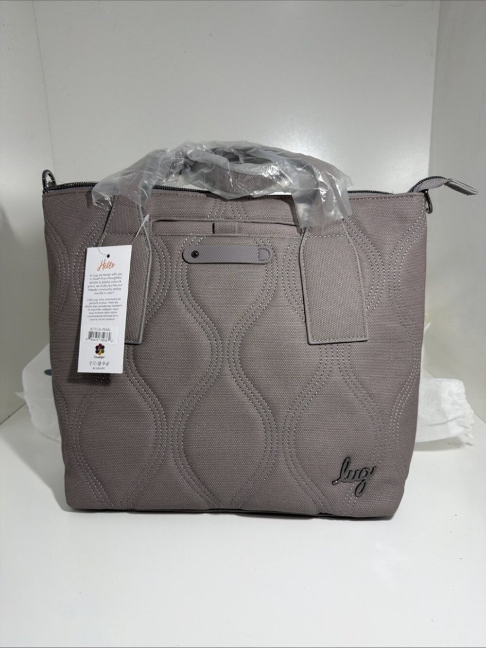 Lug Alto Matte Luxe VL Convertible Tote Bag - Pearl NWT
